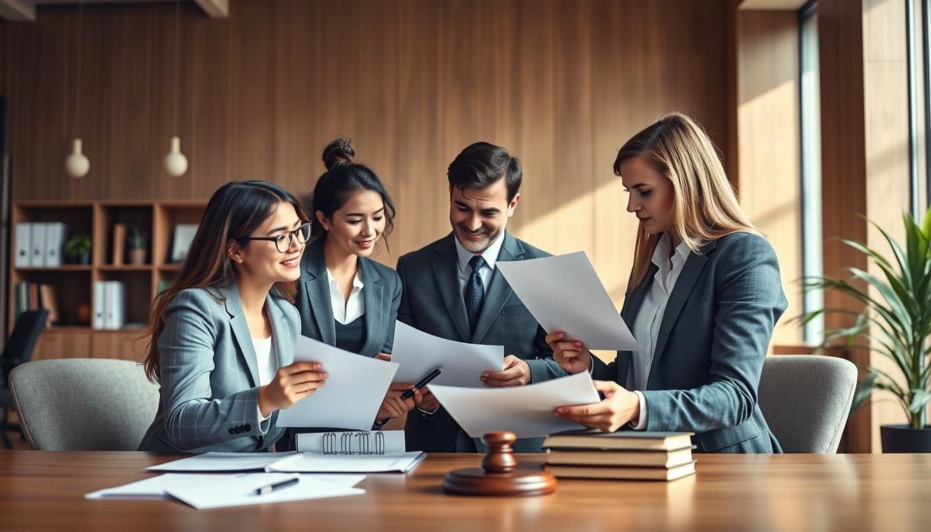 Family reviewing legal documents